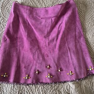 Vibrant Pink Embellished Mini Skirt